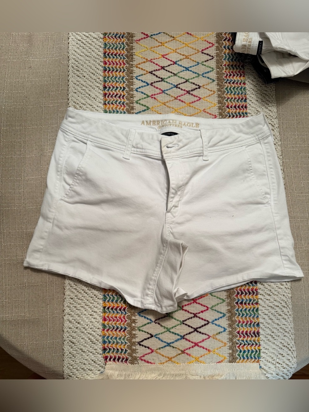 American Eagle Outfitters Super Stretch X Midi shorts, size 10, color White